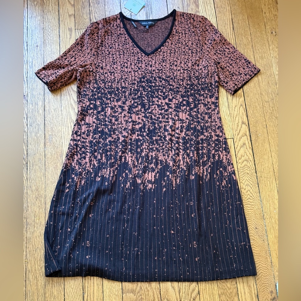 Ming Wang Ombre V-Neck Dress - Size Small - NWT
